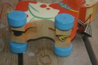 vintage fisher price bossy bell pull toy wood
