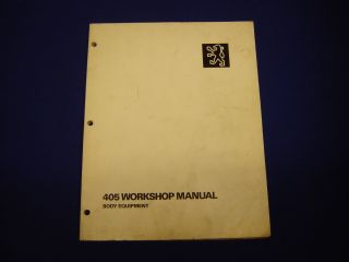 Peugeot 405 Workshop Manual Body Equipment 018USA 4UEC01   1988 OEM