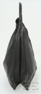 Bottega Veneta Black Leather Braided Handle Double Zip Hobo Bag
