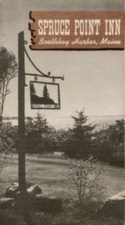 Boothbay Harbor Maine Spruce Point Inn Brochure 1930s