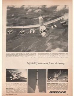 1961 boeing b 52h missile bomber aircraft print ad