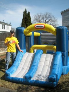 Little Tikes Gym Slide Inflatable Bouncer With blower 3 and up