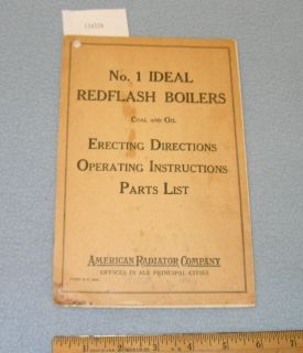 1936 No. 1 American Radiator Ideal Redflash Boilers Instructions Coal 