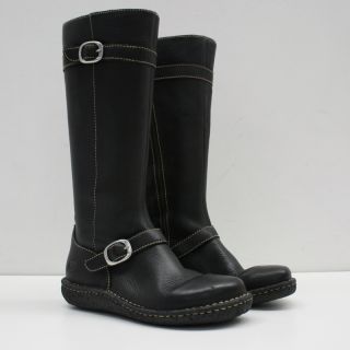 womens boots from born black with contrast stitching and silver tone 