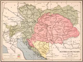   Map Austria Hungary Transylvania Croatia Bohemia Alps Bosnia
