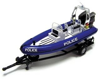 Boley HO #185 2070 Police Speed Boat w/Trailer