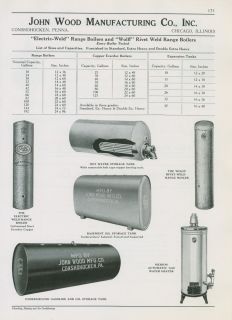 John Wood Co 1940 Ad Range Boilers Automatic Gas Water Heater Storage 