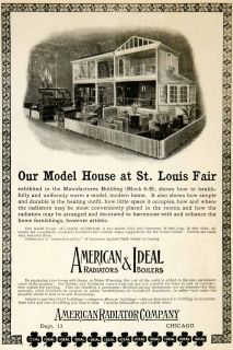 1904 Ad American Radiators Ideal Boilers Model Home Chicago 