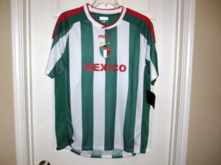 Mitre Mexico Striped Soccer Crew Shirt Jersey $45 New with Tags Size 