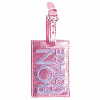 Bombay Duck London Bon Voyage Luggage ID Tag Pink New