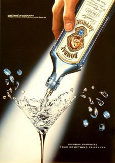 1991 BOMBAY SAPPHIRE London Dry Gin Sapphires Splash From Martini 