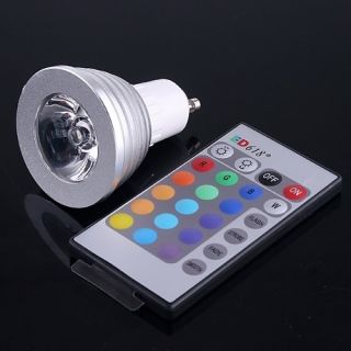 Bombilla LED RGB 16 Colores Mando 2 adaptadores 2 conectores