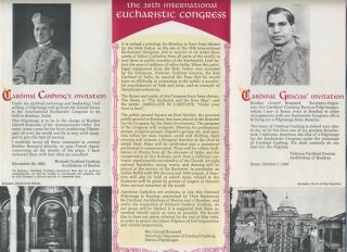 Bombay Eucharistic Congress 1964 Air France Brochure Cardinal Cushing 