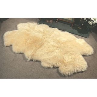    beige tan new Sheepskin lambskin Bowron Australian quad 6 x 4 rug