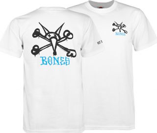    Powell Peralta T Shirt Bones Brigade Rat Bones Tee Shirt White XL