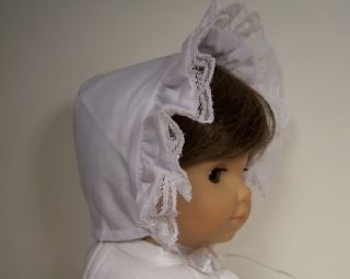 WHITE Sun Bonnet Sunbonnet Hat Doll Clothes For Bitty Baby Girl♥