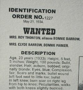 Bonnie and Clyde FBI Wanted Poster Posters Crime Police