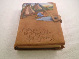 Beautiful Hand Painted Hand Made Leather Suede Book Jacket Cover 