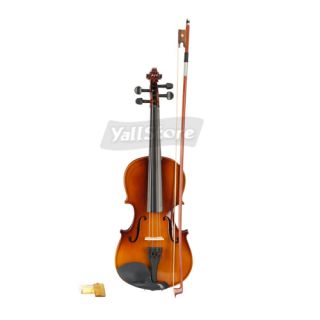 Size Natural Acoustic Violin Case Bow Rosin Brand New
