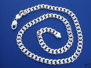  10mm Men Silver 22" Cuban Link Chain Necklace