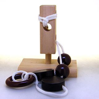 IQ Game Oliver String Wood and Wire Puzzle Toy Brain Teaser