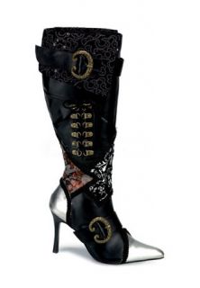 Boots High Heel Gothic Steampunk Renaissance Fair Buckle Lace Daring 