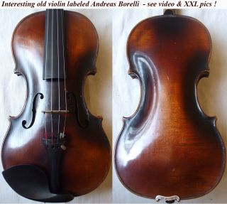 RARE Old Violin lb Andreas Borelli ♫ See Video ♪ Vintage Violino 