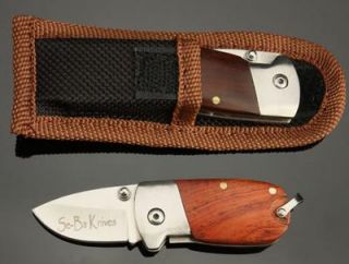   Folding Pocket Collection Knife Wood Handle QE Boyes/girls gifts