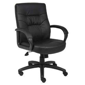 Boss Office Products Mid Back Leather Plus Executive Chair