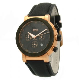HUGO BOSS HB114 Mens Gold Chronograph Watch 1512312 NWT $550