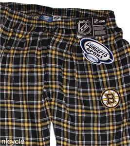 Boston Bruins Plaid PJ Lounge Pants w B Patch Pockets Kids XL