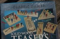 Solid Wood Teaser Game 7 Different Brain Busters In One Box New