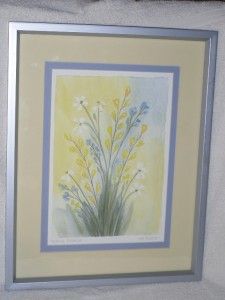 Signed Sha Boudin Floral Still Life Watercolor Painting
