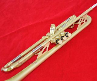 Professional Matt Brass BB Brushed Trumpet Horn w Monel Valves New 