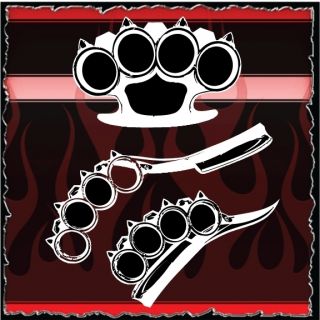 Brass Knuckles 4 Airbrush Stencil Template Harley Paint