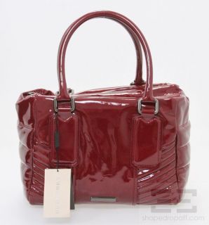   Raspberry Quilted Patent Leather Small Selby Bowling Bag NEW W/ TAGS