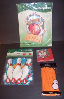 Bowling Party Supplies Birthday Lot of 4 items NIP Centerpiece Napkins 