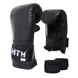 Boxing Glove Senior Bag Mitts Hand Wrap Deal Training Sparring MMA 