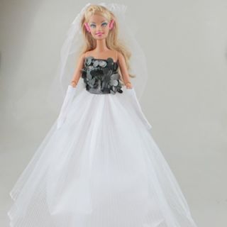 Fashion Party Wedding Dress Clothes Handmade Dresses for Barbie Doll 
