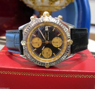 MENS BREITLING CHRONOMAT TWO TONE STAINLESS STEEL YELLOW GOLD 