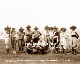 1922 Cowgirls of The Bozeman Montata MT Cowgirl Rodeo Roundup Photo 