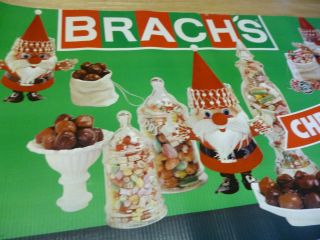 Vintage 1972 Brachs Christmas Candy Wrap Corrigate Wrap Poster 