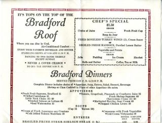 bradford roof menu bradford hotel boston ma 1953