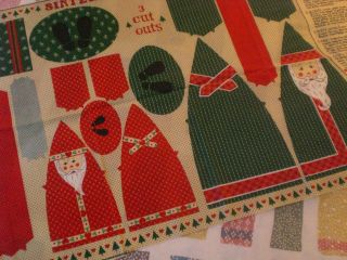   Christmas Santa Claus Sinterklass St. Nicholas Doll Fabric Craft Panel