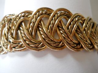 Vintage Brass Braided Open Design 3 4 Bangle Bracelet