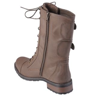 Brinley Co Womens Buckle Detail Lace up Boots