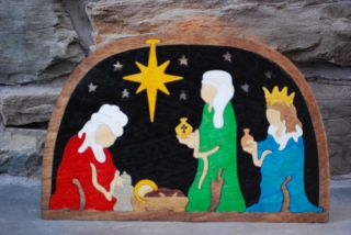 Wisemen Christmas Nativity Wooden Bible Puzzle Hand Made