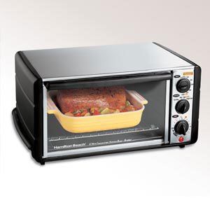   convection toaster oven stainless steel and black plastic finish 5