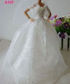 Fashion Handmade Wedding Clothes Party Dresses Gown Outfit for Barbie 