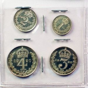 1920 bu great brittain maundy coin set